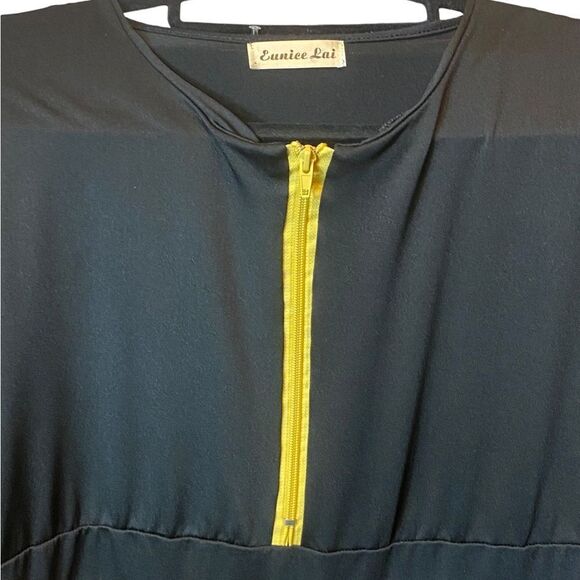 Eunice Lai Wm’s Colorful Geometric Skirt Lightweight Rounded Neckline Dress - Picture 4 of 4